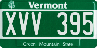 VT license plate XVV395