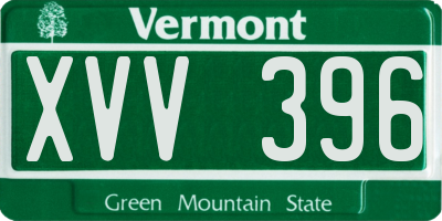 VT license plate XVV396
