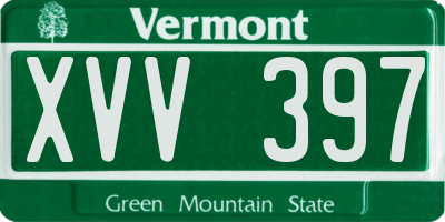 VT license plate XVV397