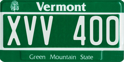 VT license plate XVV400