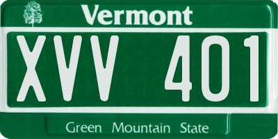 VT license plate XVV401
