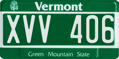 VT license plate XVV406