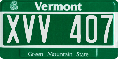 VT license plate XVV407