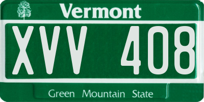 VT license plate XVV408
