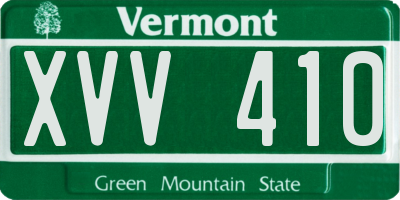 VT license plate XVV410