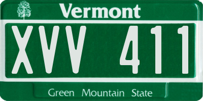VT license plate XVV411