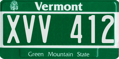 VT license plate XVV412