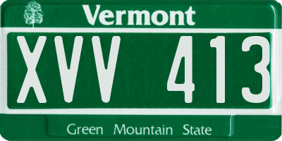 VT license plate XVV413