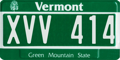 VT license plate XVV414