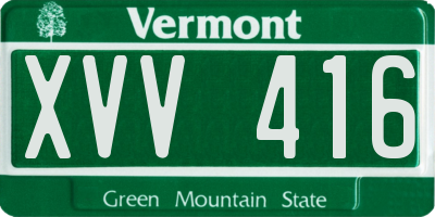 VT license plate XVV416