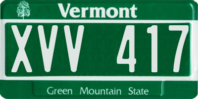 VT license plate XVV417