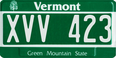 VT license plate XVV423