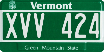 VT license plate XVV424
