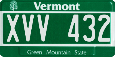 VT license plate XVV432