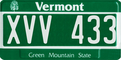 VT license plate XVV433