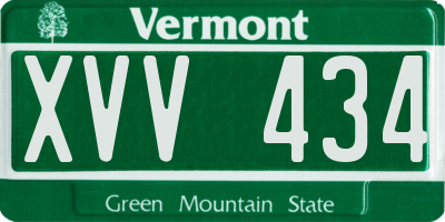 VT license plate XVV434