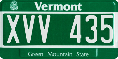 VT license plate XVV435