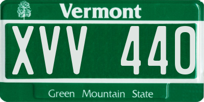 VT license plate XVV440