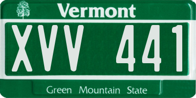 VT license plate XVV441