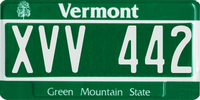 VT license plate XVV442