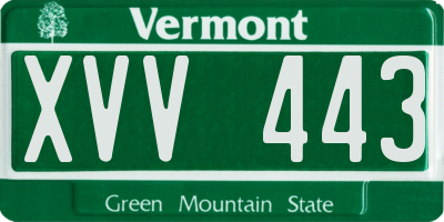 VT license plate XVV443