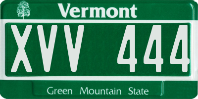 VT license plate XVV444