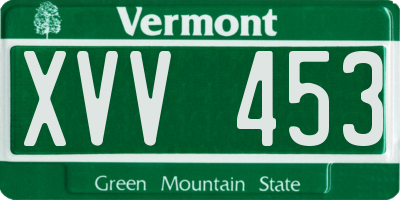 VT license plate XVV453
