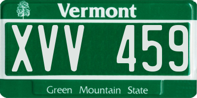 VT license plate XVV459