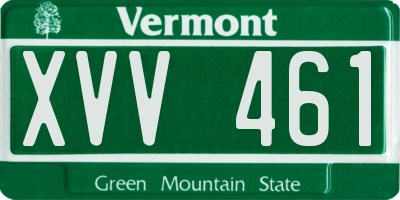 VT license plate XVV461