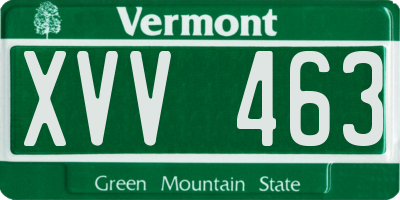 VT license plate XVV463