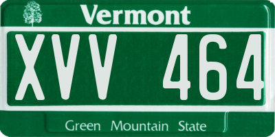VT license plate XVV464