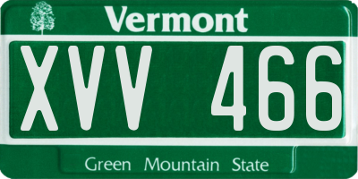 VT license plate XVV466