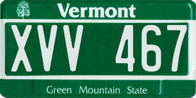 VT license plate XVV467