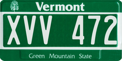 VT license plate XVV472