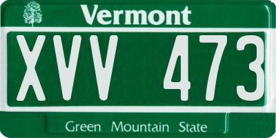 VT license plate XVV473
