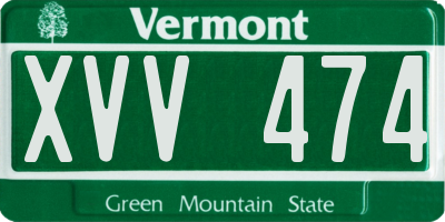 VT license plate XVV474