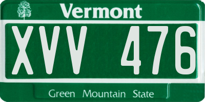 VT license plate XVV476