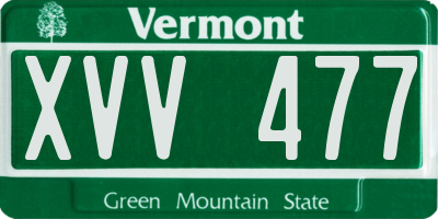 VT license plate XVV477