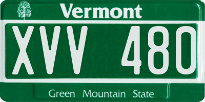 VT license plate XVV480