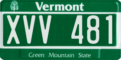 VT license plate XVV481