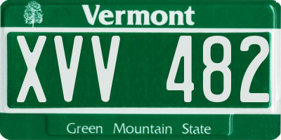 VT license plate XVV482