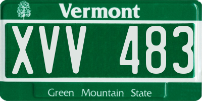VT license plate XVV483