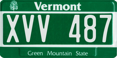 VT license plate XVV487