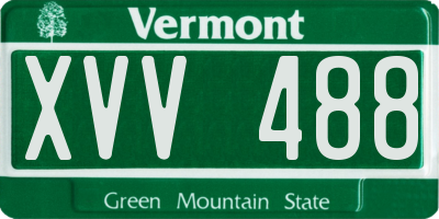 VT license plate XVV488