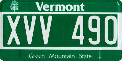 VT license plate XVV490