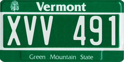 VT license plate XVV491
