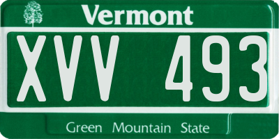 VT license plate XVV493