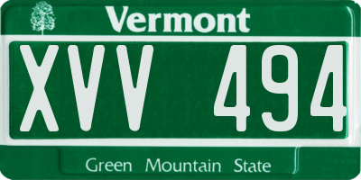 VT license plate XVV494