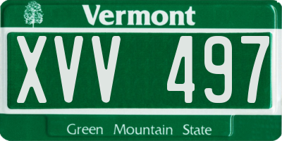 VT license plate XVV497