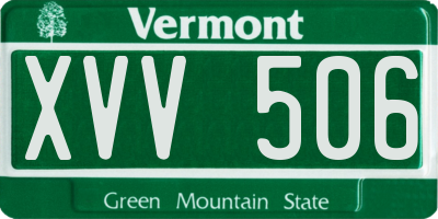 VT license plate XVV506